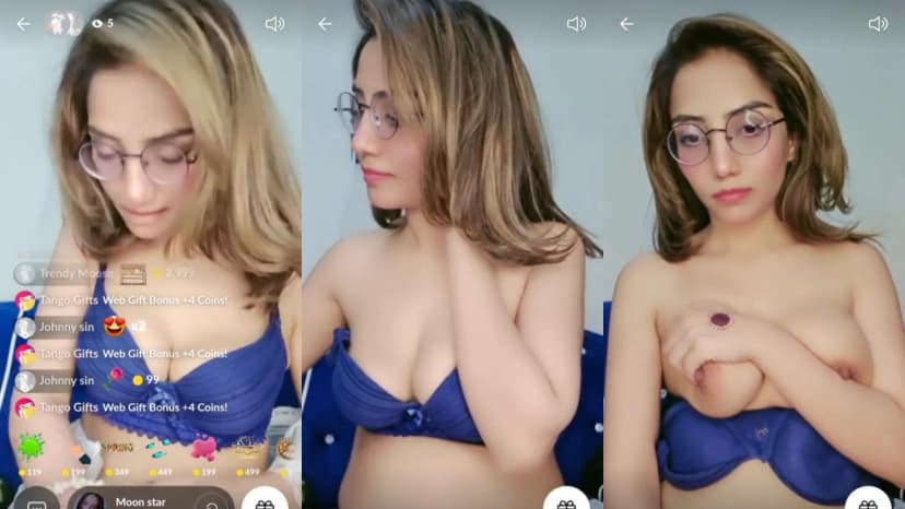 Thumbnail for Hot Desi College Girl Goes Nude Bra Off Fully Bottomless Legs Spread Fingering Her Wet Pussy