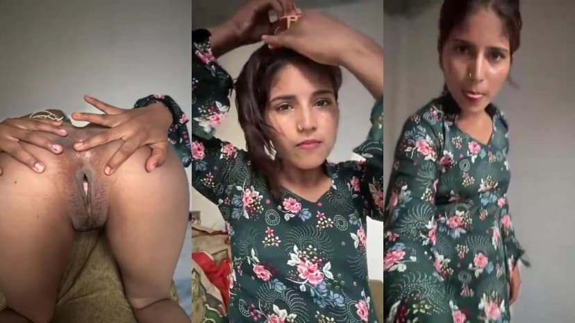 Thumbnail for Desi Girl Strips Slowly in Floral Nightie, Shows Wet Pussy